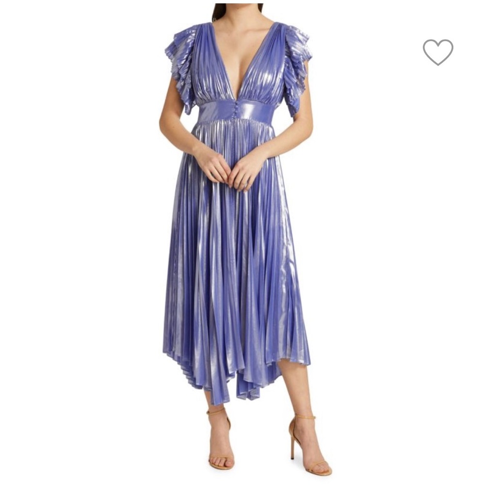 Alice + Olivia Shiny Blue High Low Dress